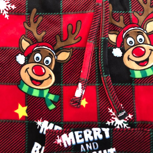 NWT No Boundaries Women's "Merry & Bright" Christmas Plush Pullover Hoodie - Picture 13 of 14